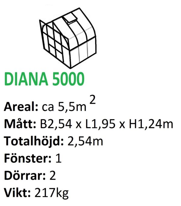 Diana - Växthus Vitavia 5 - 11,5 m² - Bild 5